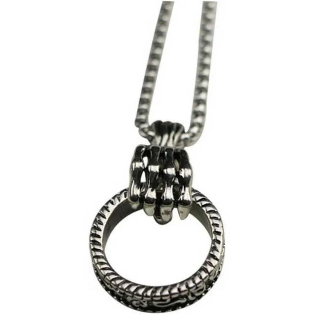 Elegant Ring-Shaped Pendant for Women/Men | Adjustable Alloy Necklace with Artificial Stones – Stylish Everyday Jewelry Gift