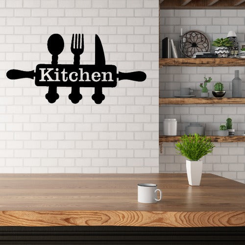 Handcrafted Wooden Kitchen Wall Art Set | Rustic Spoon Fork Knife Décor for Home, Café & Dining Room